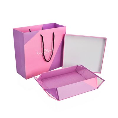 Подарочная коробка Bespoke цвета логотипа CMYK твердая бумажная, коробка одеяния упаковывая с соответствуя бумажным мешком