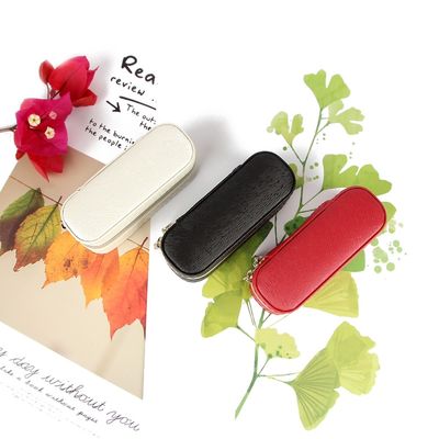 Мини случай 10*4*3.5cm губной помады перемещения PU кожаный с двойным закрытием молнии