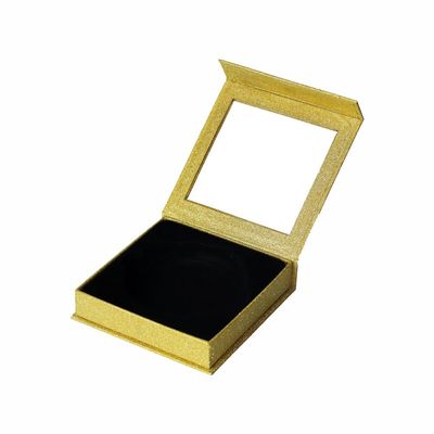 подарочная коробка прозрачного окна 10*10*3.5cm твердая бумажная с золотом подноса ЛЮБИМЦА сияющим