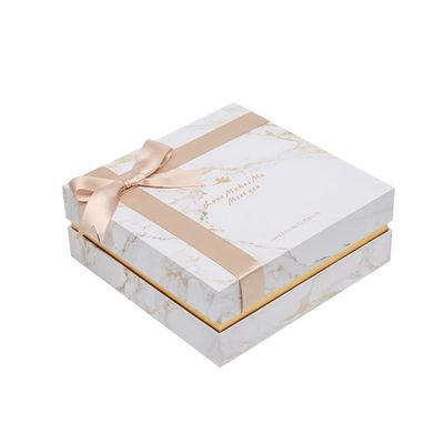подарочная коробка мраморной текстуры 21*21*9cm твердая бумажная, поднимает коробка крышки для благосклонности свадьбы