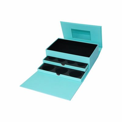 Подарочные коробки теней для век Blusher 3 слоев косметические с зеркалом макияжа