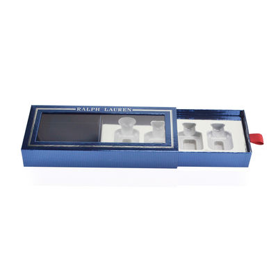 Bespoke Logo PMS Color Perfume Gift Boxes Slide Out With PET Insert