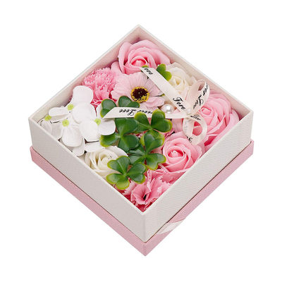 Искусственный розовый букет цветка мыла кладет 14.5cm*14.5cm*7.5cm в коробку для учителей