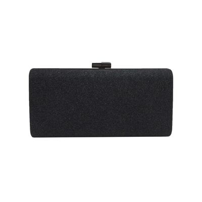Glitter Black Evening Clutch Bag Buckle Closure For Wedding