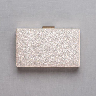 Glitter Black Evening Clutch Bag Buckle Closure For Wedding